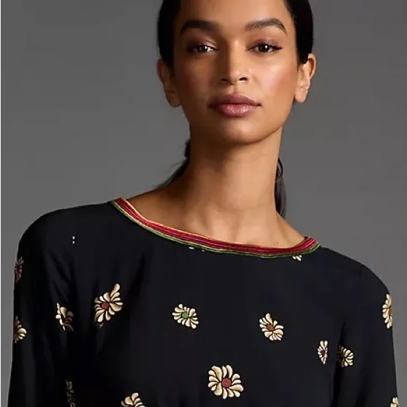 Anthropologie Farm Rio Long-Sleeve Floral Cutout Jumpsuit - Picture 13 of 15